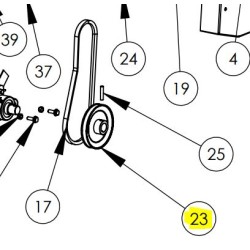 Poulie rotor scarificateur PUBERT - STAUB - OLEO MAC  KIVA 0002020005 - 100282 - K303020012