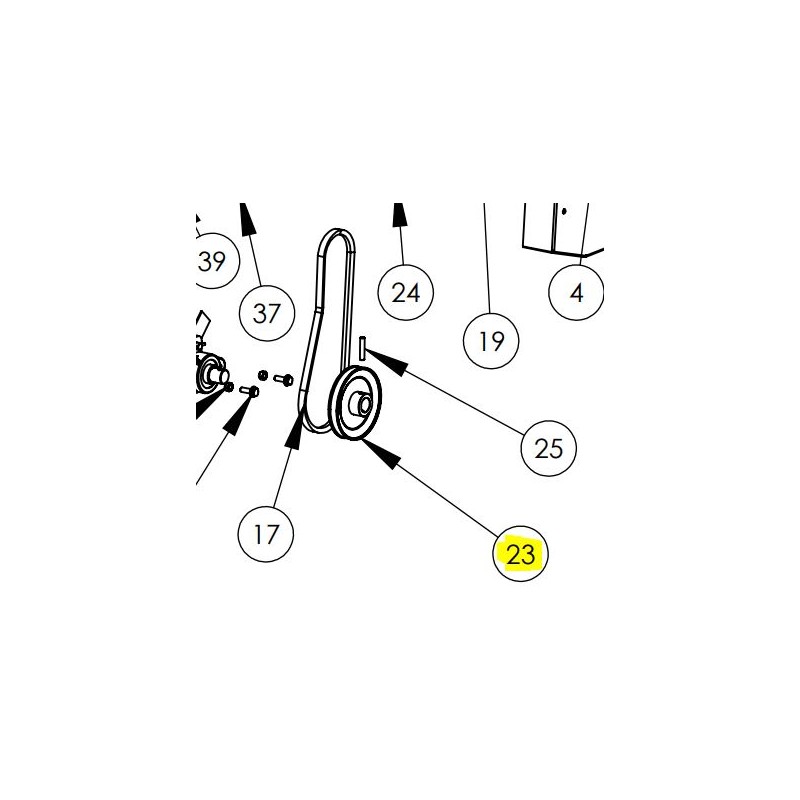 Poulie rotor scarificateur PUBERT - STAUB - OLEO MAC  KIVA 0002020005 - 100282 - K303020012