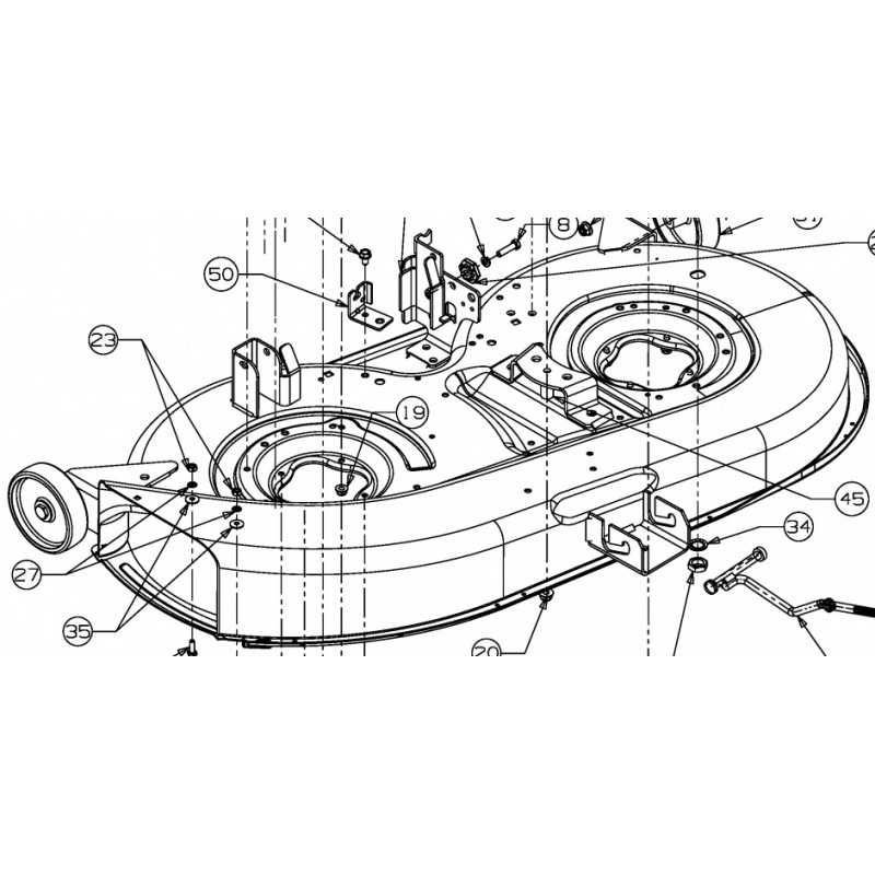 Carter de coupe tracteur tondeuse MTD 683-04162, 68304162 ...