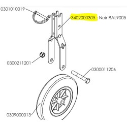 SUPPORT DE ROUE SIMPLE M1506 PUBERT - STAUB - OLEO MAC 3402000305 -