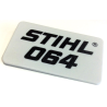 PLAQUE MATR. 064 STIHL 11229671503 - 1122-967-1503 - 1122 967 1503