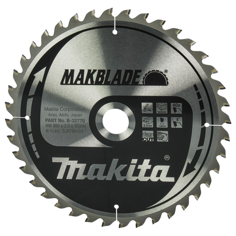 LAME CARBURE MAKBLADE BOIS 260X30MM 40D MAKITA - DOLMAR B-32770