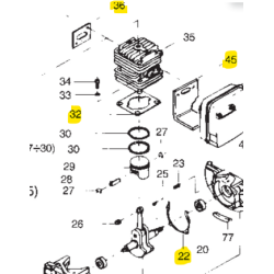 SET COMPLET JOINT MOTEUR MAKITA - DOLMAR BB240380