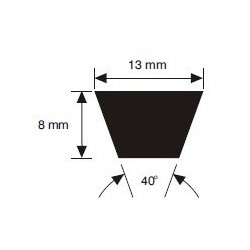 Courroie trapézoïdale crantée AX36, 4L380