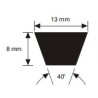 Courroie trapézoïdale crantée AX36, 4L380