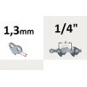 Chaîne tronçonneuse prédécoupée Semi-carrée, pas 1/4", jauge .050, 1.3 mm, 40 maillons, 40 entraineurs