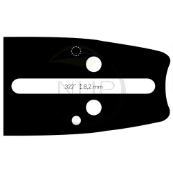 Guide chaîne tronçonneuse ALPINA A-40, A-40E, A-70, 40cm, pas 325, jauge 1.50 mm, .058, 66 maillons, 66 entraîneurs