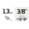 Guide chaîne tronçonneuse CASTOR CP-34S, P-34S, P34, 40cm, 16", pas 3/8LP, jauge 1.3 mm, 0.050, 55 maillons, 55 entraîneurs