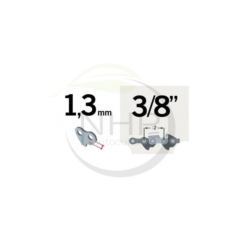 Guide chaîne tronçonneuse MCCULLOCH MM30, MM35, 40cm, 16", pas 3/8LP, jauge 1.3 mm,M 0.050, 55 maillons, 55 entraîneurs