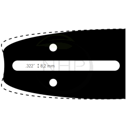 Guide chaîne tronçonneuse MAKITA DCS400, DCS401, DCS4610, 35cm, 14", pas 3/8LP, jauge .050, 1.3mm, 52 maillons, 52 entraineurs