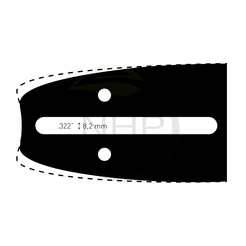 Guide chaîne tronçonneuse ALPINA ES182, ES202, KS1400B, KS1500B, 40cm, 16", pas 3/8LP, jauge .050, 1.3mm, 56 maillons, 56 entrai