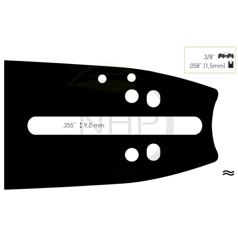 Guide chaine tronçonneuse OREGON 168SLHD009, 40cm, pas 3/8, jauge 1,50 mm, 0.58, 60 maillons, 60 entraineurs