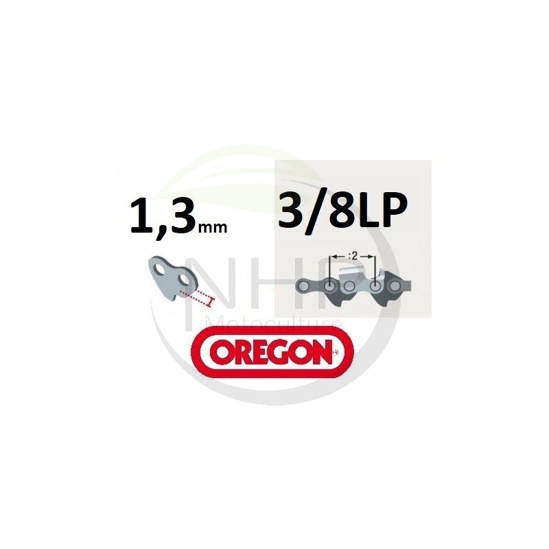 Guide chaine tronçonneuse MCCULLOCH CS360T, CS400T, CS420T, OREGON 160SXEA095, 40cm, pas 3/8LP, .050, 1,3mm, 56 maillons, 56 ent