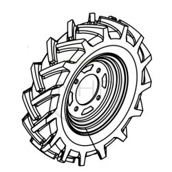 Roue gauche 400x8 PUBERT, STAUB, OLEO MAC 0309000024