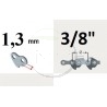 Chaîne tronçonneuse OREGON 72LPX093E, 72PX093E, 72DPX093E, 72DP093E, pas 3/8, jauge .050, 1.3 mm, 93 maillons, 93 entraineurs