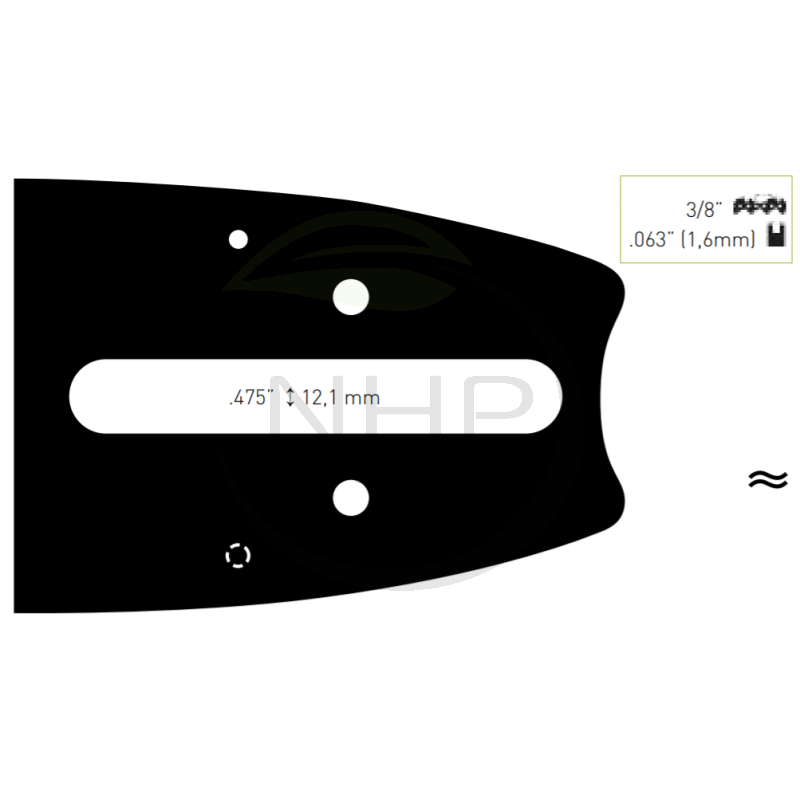 Guide chaine tronçonneuse OREGON 243RNDD025, 60cm, pas 3/8, jauge 1.6 mm, .063, 84 maillons, 66 entraineurs