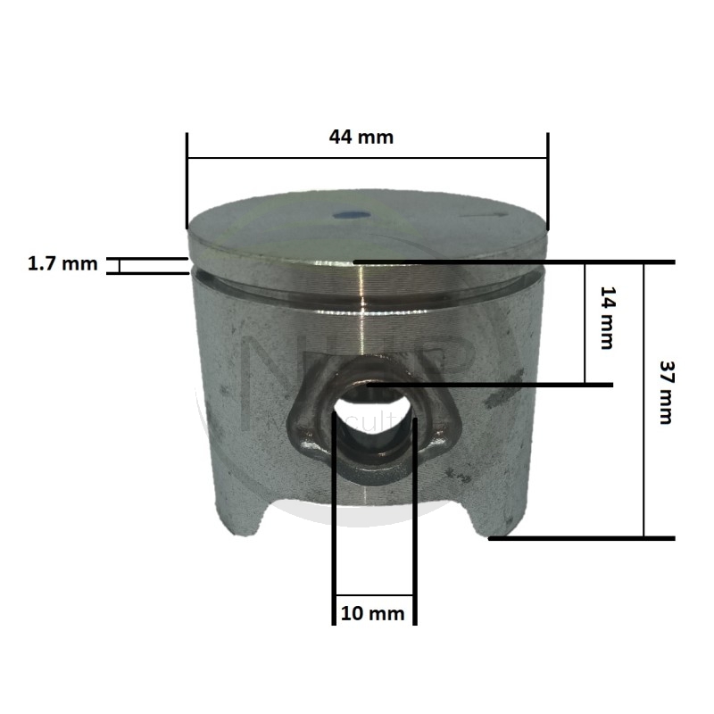 PISTON COMPLET TRONCONNEUSE HUSQVARNA 51 - 51 EPA - 55 - 340 - 340 E - 345 - 345 E - 350 - 351