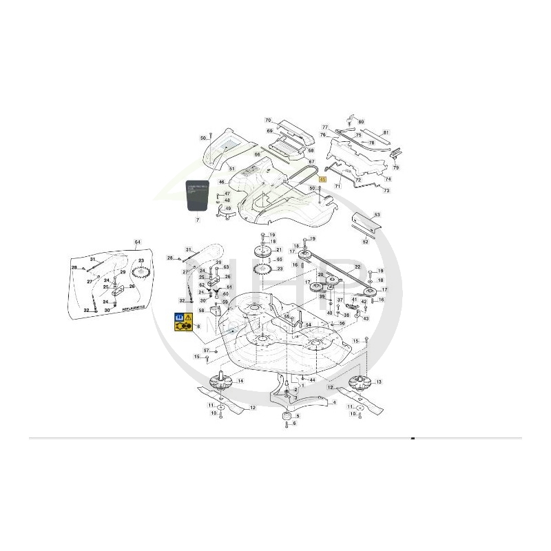 Courroie de transmission primaire plateau de coupe STIGA 9585-0159-01, 1134-9108-01, 1134910801, 1134-9105-01, 1134910501