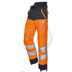 Pantalon de protection tronçonneuse GLOW, haute visibilité, orange, type C