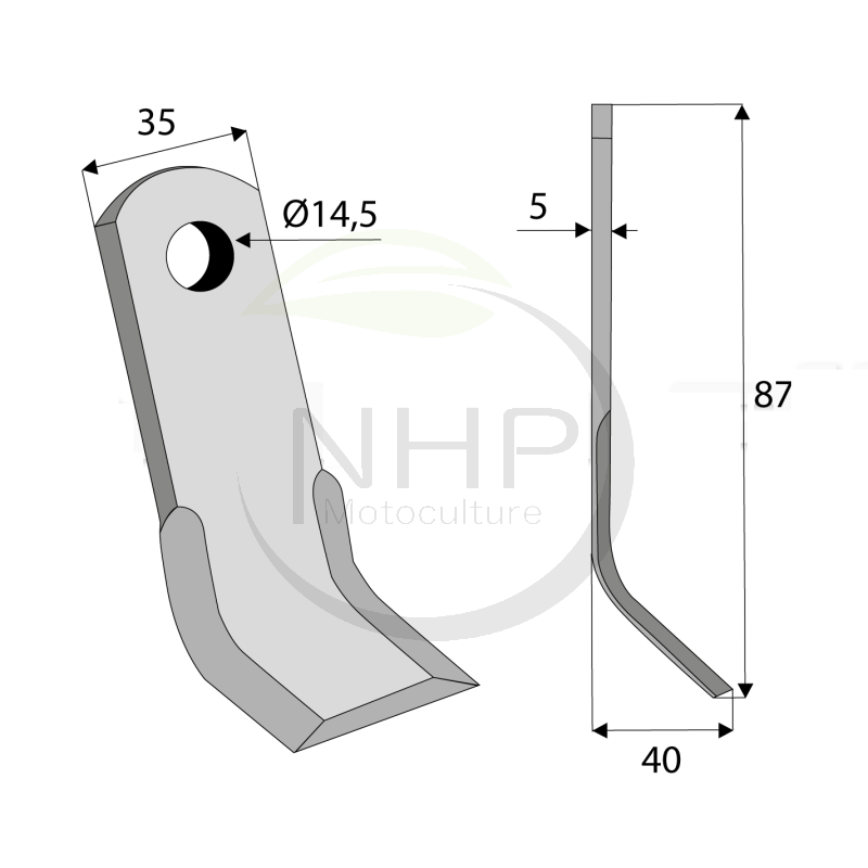 Couteau Y tondo broyeur DELMORINO FUNNY - URC405D