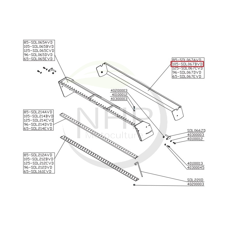 Chassis enfouisseur flash 105 DELMORINO sol067bvd - PIECE D'ORIGINE