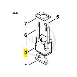 Bride carburateur tronçonneuse STIHL 075/076 STIHL 11111202201 - 1111-120-2201